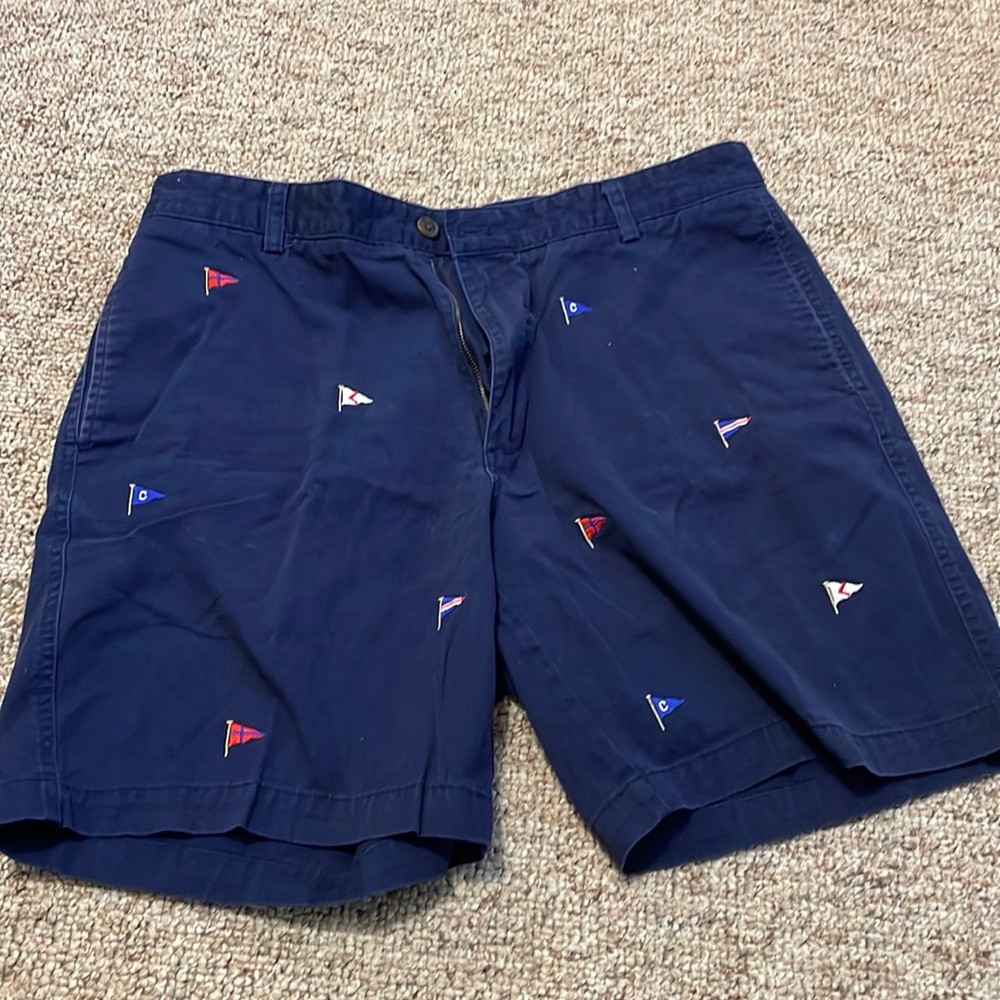Chaps Jean shorts with flags in navy - Picture 1 of 4